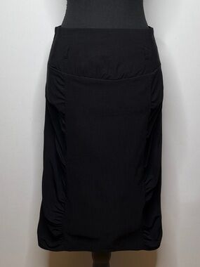 DOTs Black Pencil Ruffle Midi Vintage Skirt Size 9/10